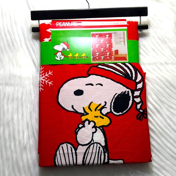 Peanuts Bath Peanuts Snoopy And Woodstock Fabric Shower Curtain